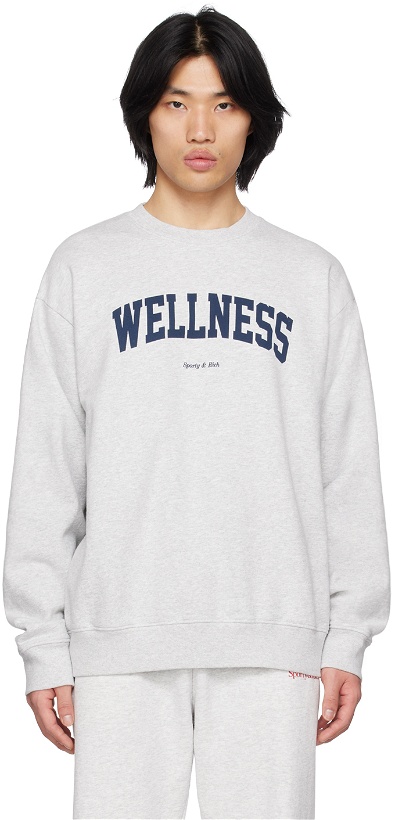 Photo: Sporty & Rich Gray 'Wellness' Ivy Sweatshirt