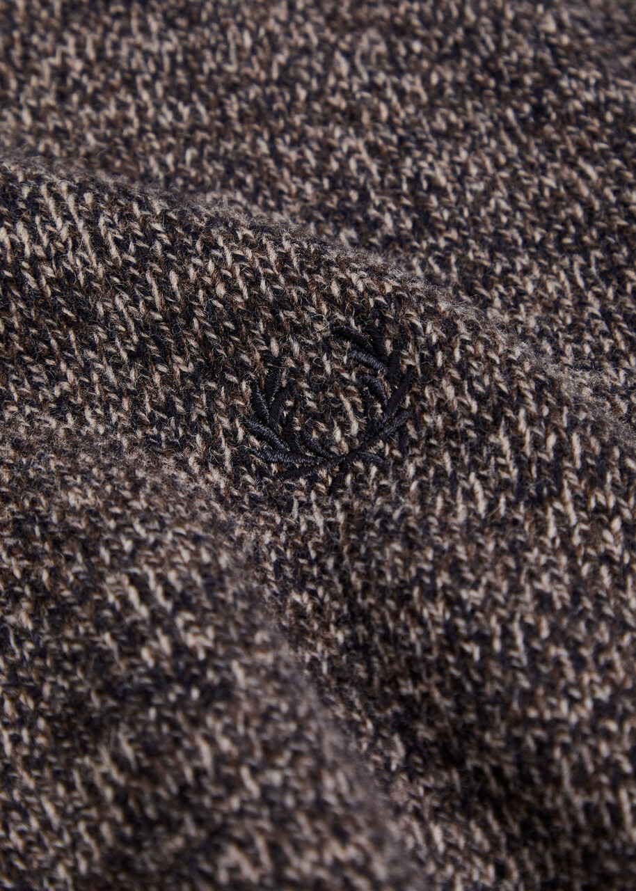 Fred Perry Logo-embroidered Wool-blend Jumper Navy