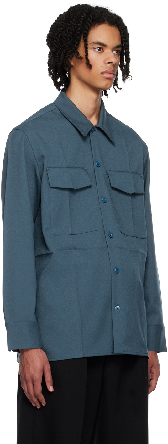 Jil Sander Blue Flap Pocket Shirt Jil Sander