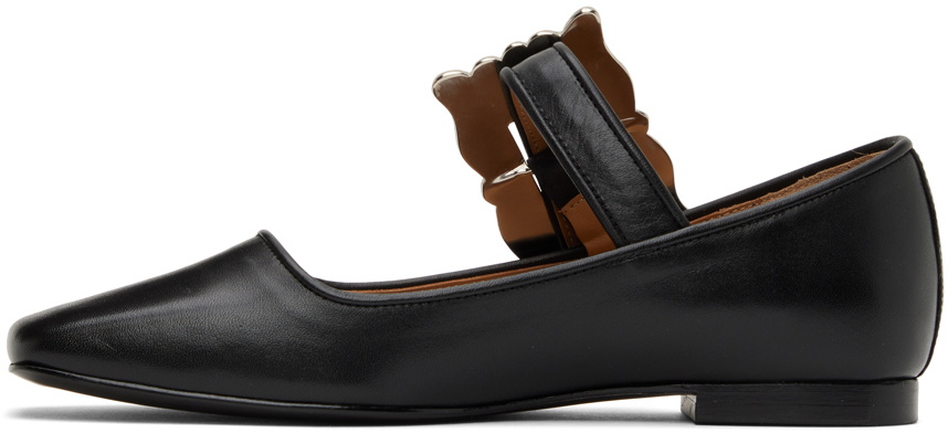 Toga Pulla Black Buckle Embellished Ballerina Flats Toga Pulla