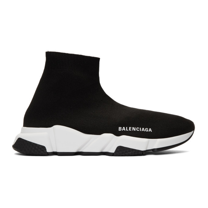 Balenciaga Black and White Speed Sneakers Balenciaga