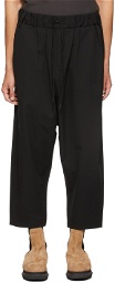 White Mountaineering Black Stretched Sarouel Cropped Pants