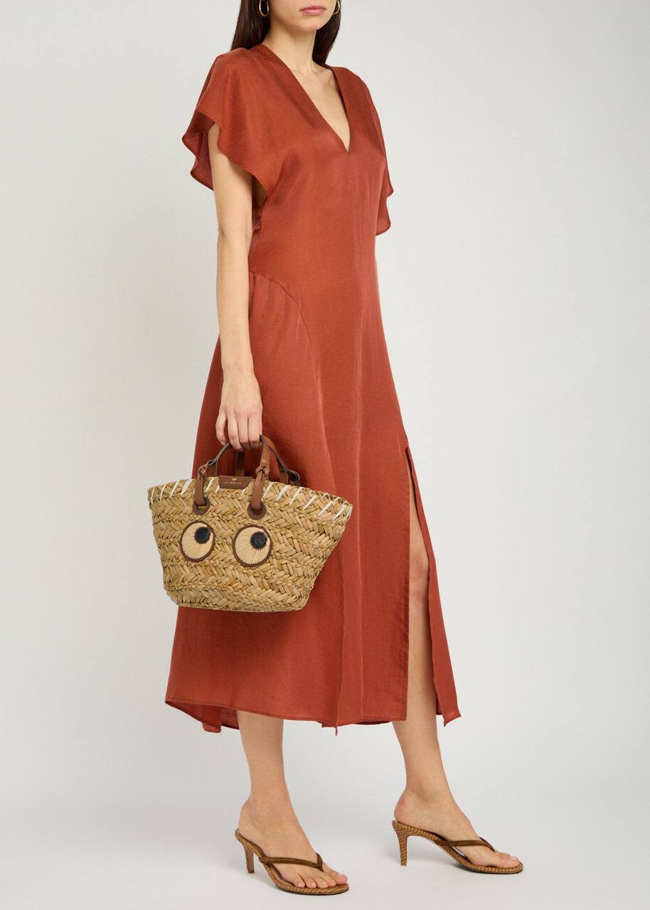 Anya Hindmarch Seagrass Eyes Small Raffia Basket bag - Natural - One Size
