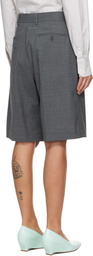MM6 Maison Margiela Gray Wool-Blend Tailored Shorts