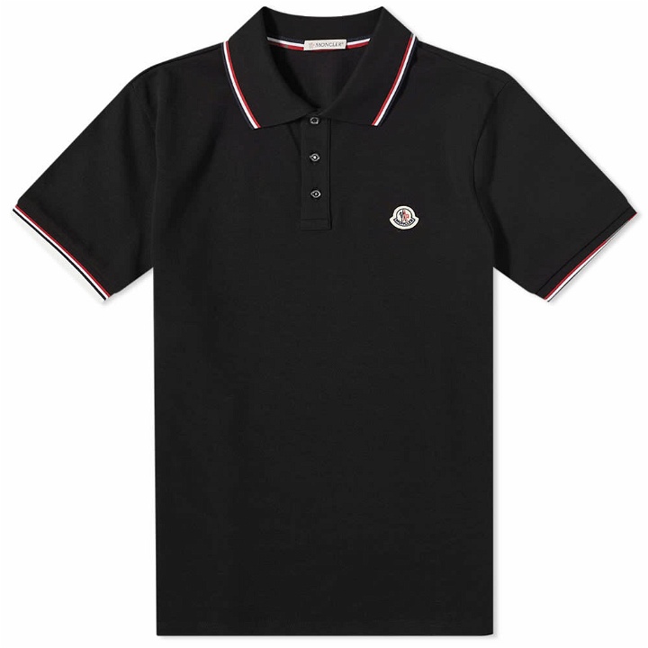 Photo: Moncler Men's Classic Logo Polo Shirt in Black