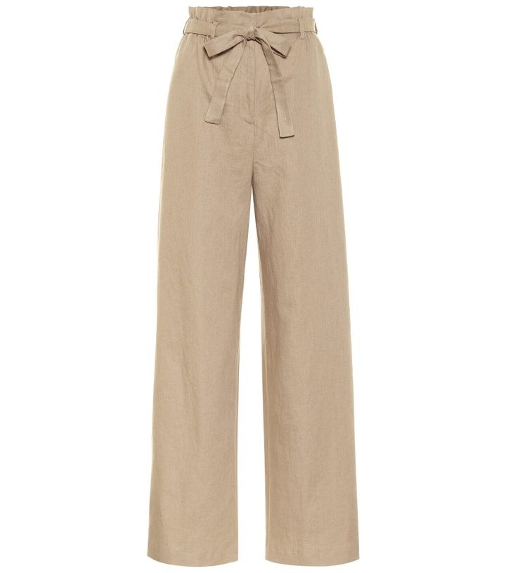 Photo: Agnona - Wide-leg linen-blend paperbag pants
