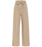 Agnona - Wide-leg linen-blend paperbag pants