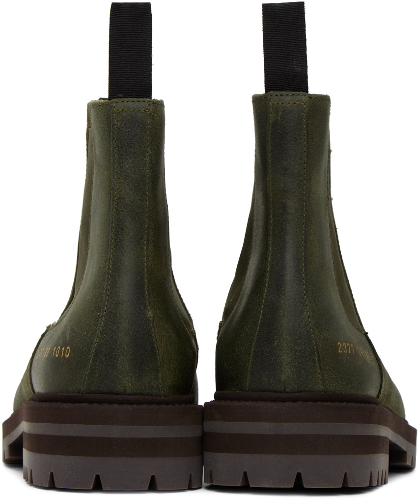 Common Projects Green Kenia Chelsea Boots