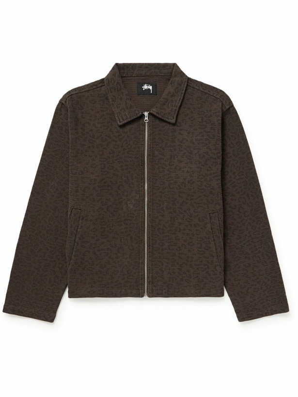 Photo: Stussy - Leopard-Print Cotton-Mesh Jacket - Brown