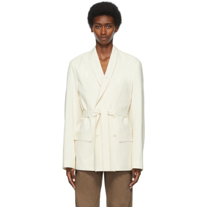 Photo: Lemaire SSENSE Exclusive Beige Belted Double-Breasted Blazer
