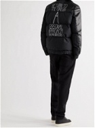 UNDERCOVER - Sacai Printed Leather-Panelled Quilted Shell Jacket - Black