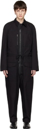 Isabel Benenato Black Drawstring Jumpsuit