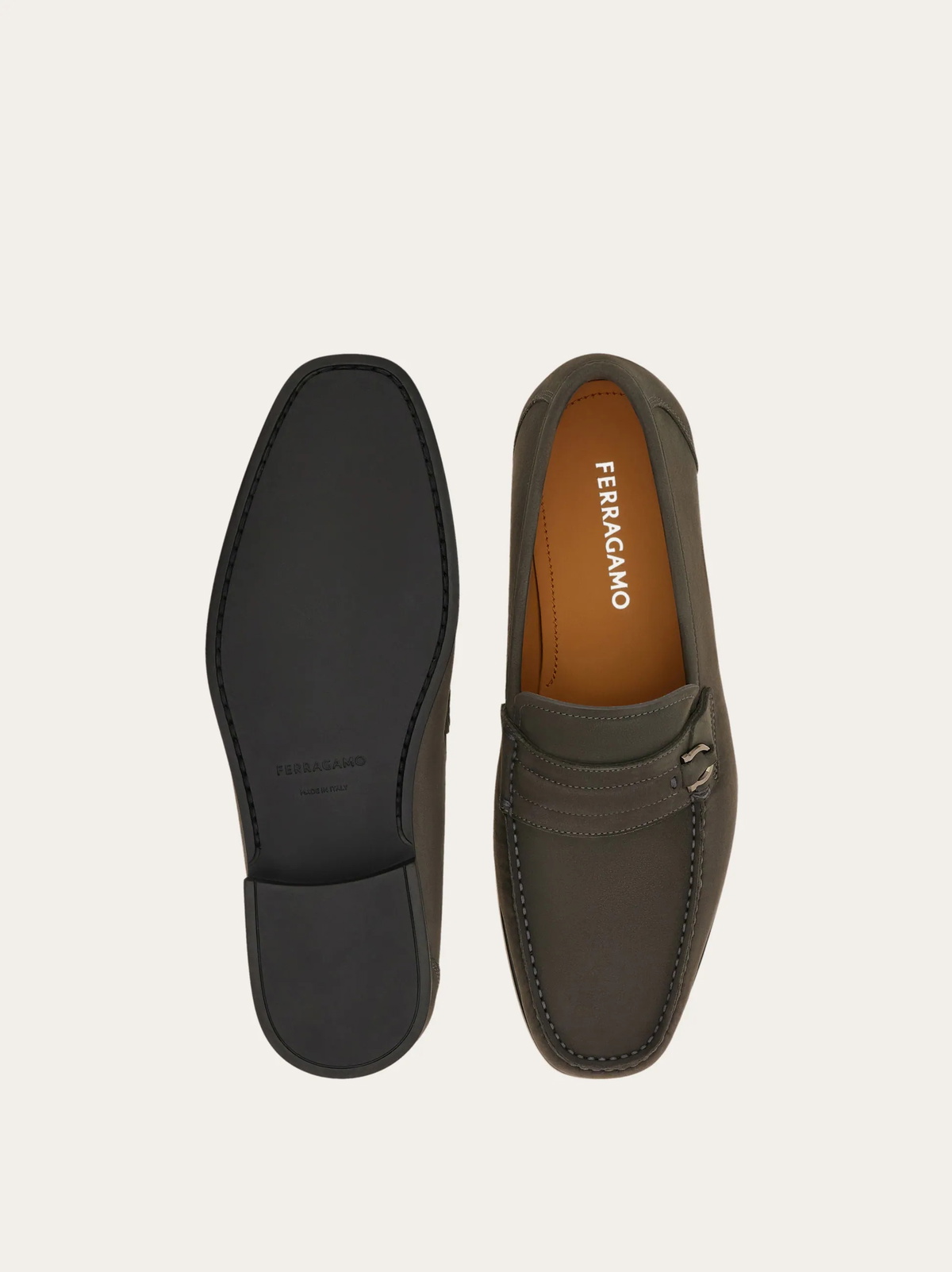 Ferragamo Mens Gancini loafer in Grey