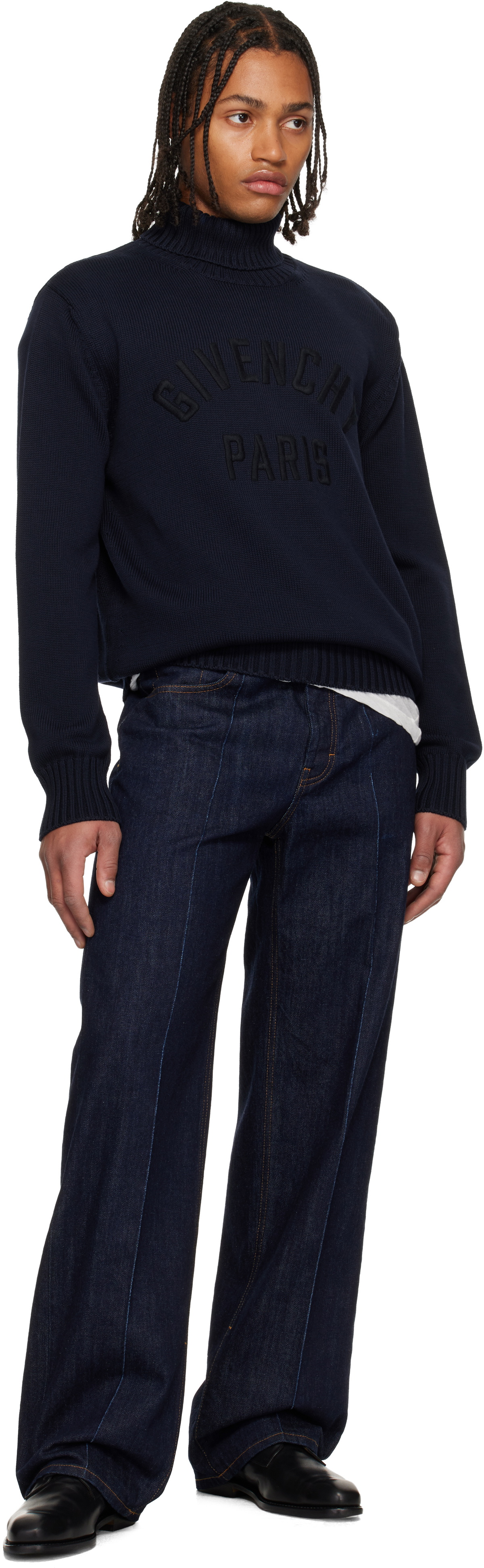 Givenchy Navy Cotton Turtleneck Sweater
