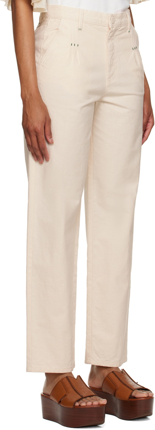See by Chloé Off-White Pleated Jeans