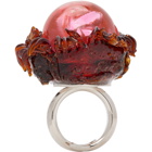 Florence Tetier Bijoux Brown and Pink Comb Pearl Ring