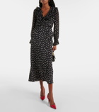 Rixo Ardith polka-dot silk slip skirt