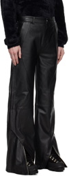 HELIOT EMIL Black Inverse Leather Pants
