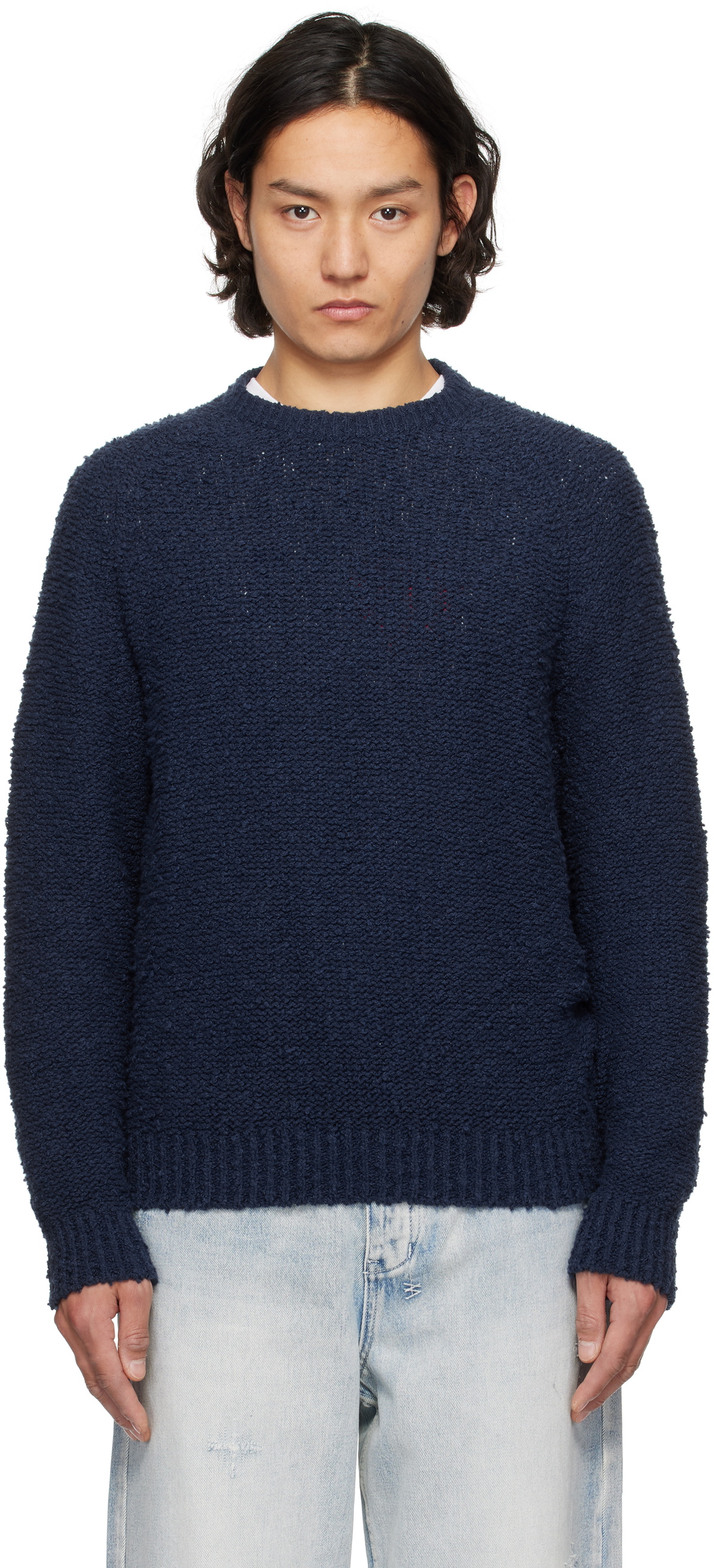 Noah Black V-Neck Shaker Stitch Sweater Noah NYC