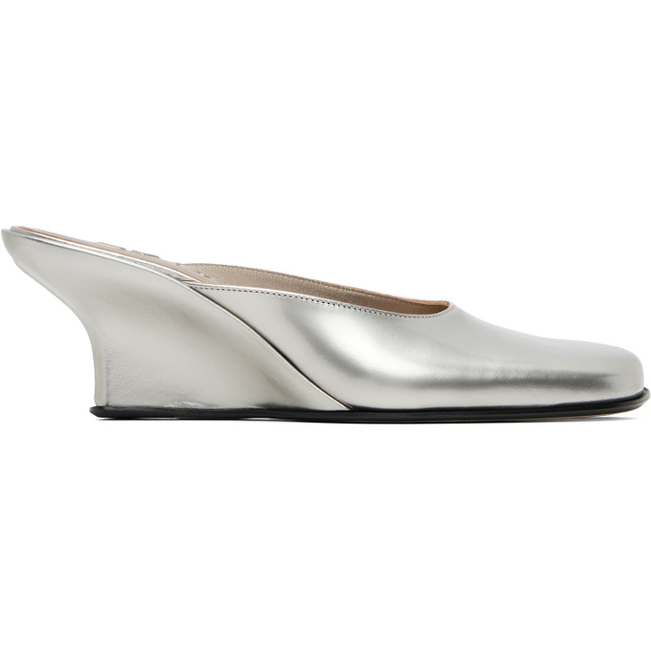 Photo: BY FAR Silver Caroo Closed Toe Heels