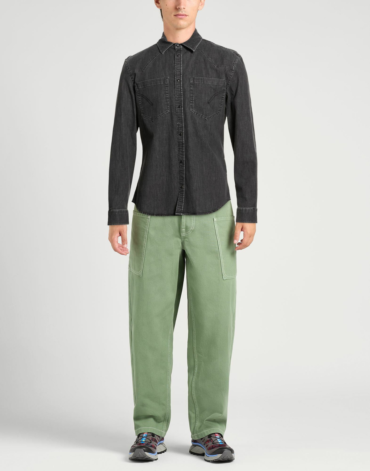 Dondup Mens Denim shirt in Black