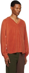 SC103 Orange V-Neck Sweater