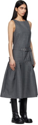 GANNI Gray Wool Midi Dress