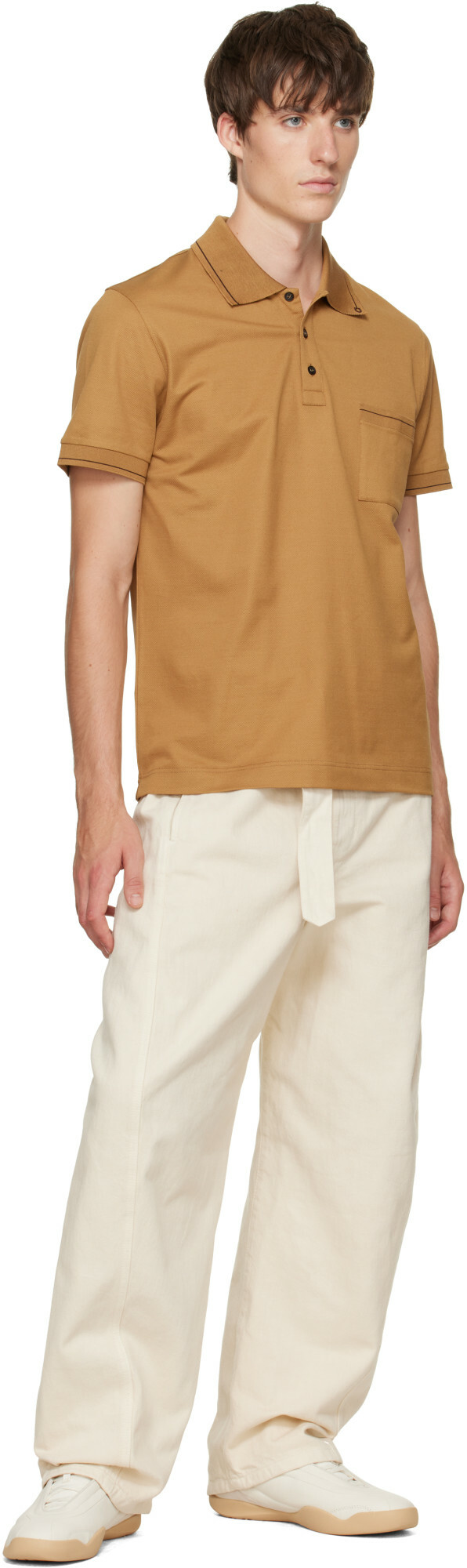Lacoste Beige Protect Leather Sneakers