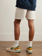 Pasadena Leisure Club - Straight-Leg Appliquéd Cotton-Jersey Drawstring Shorts - Gray