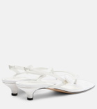 Toteme Floral-appliqué satin slingback sandals
