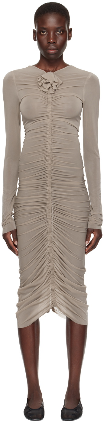 Magda Butrym Beige Semi-Sheer Mini Dress Magda Butrym