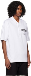 Moschino White Double Smiley Polo