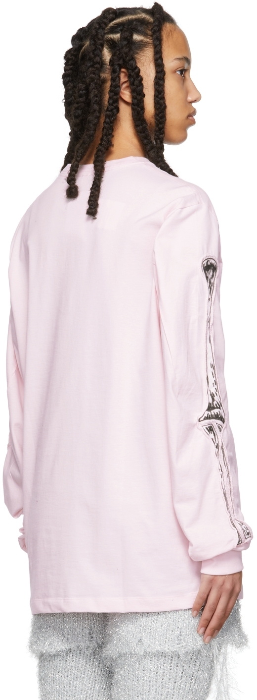 Doublet Pink Skull Shirring Long Sleeve T-Shirt Doublet