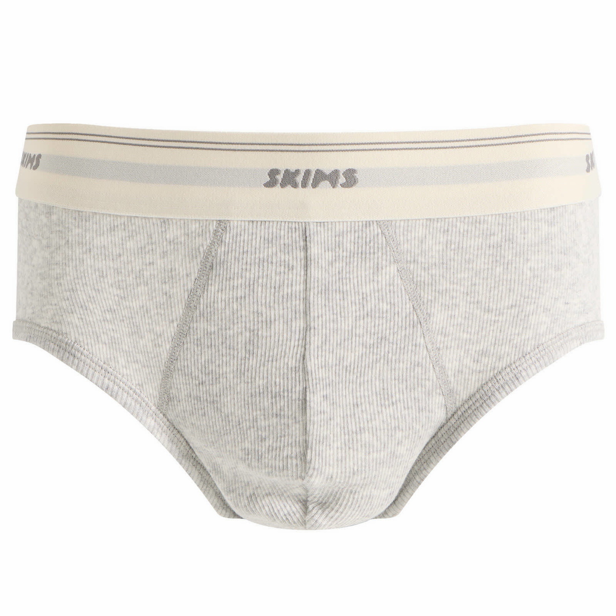 SKIMS Men's Classic Cotton Rib Brief in Light Heather Grey