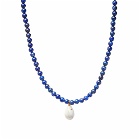 Timeless Pearly Men's Beaded Shell Necklace in Blue