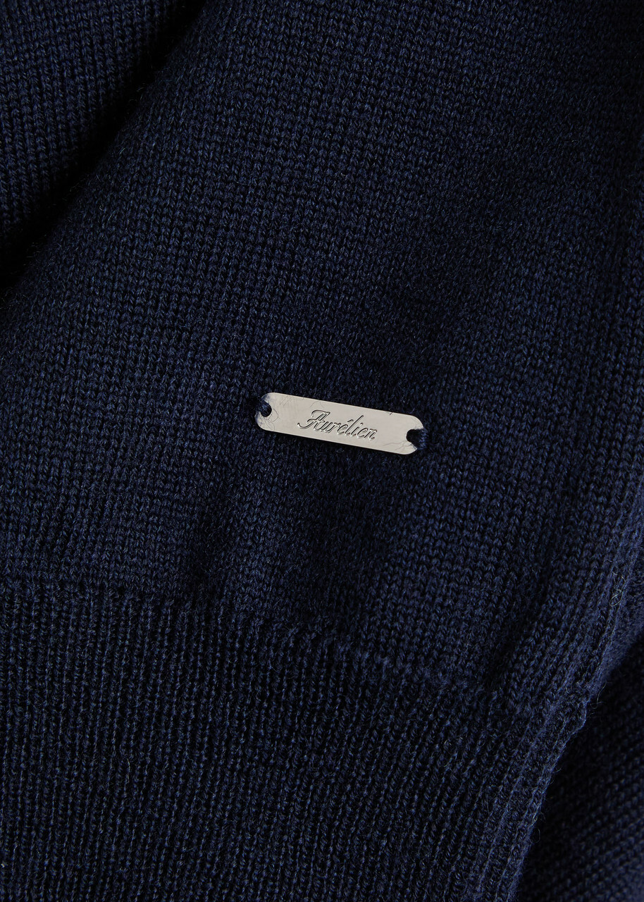 Aurélien Knit Merino Wool T-shirt Navy