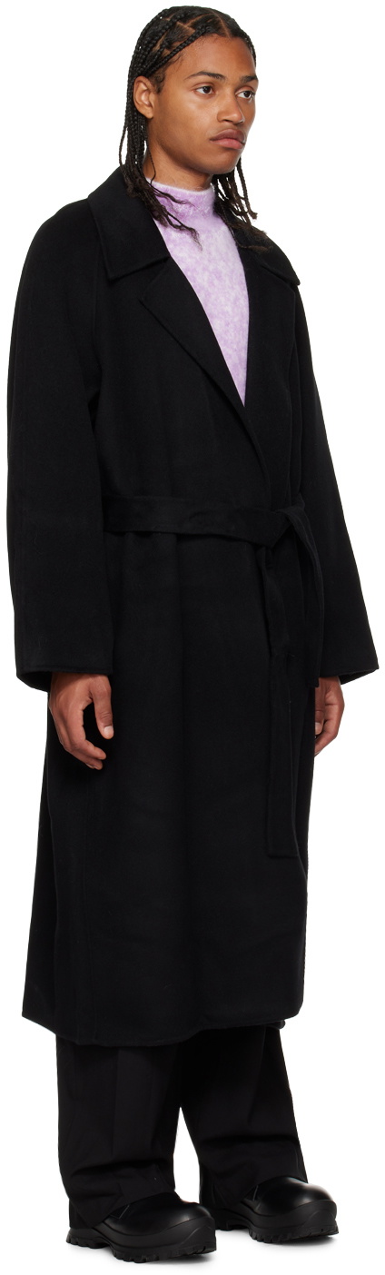 LOW CLASSIC Black Notched Lapel Coat