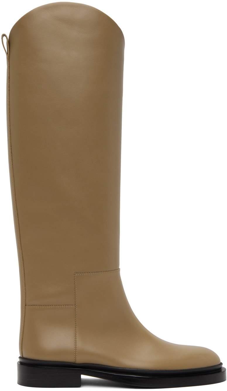 Jil Sander Tan Asymmetric Boots Jil Sander