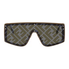 Fendi Beige Forever Fendi Shield Sunglasses