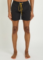 Rhude Classic Logo-embroidered Nylon Swim Shorts Black And White