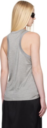 Carven Gray Silk Jersey Tank Top