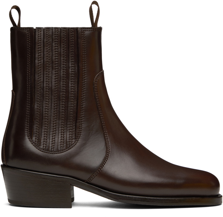 Photo: LEMAIRE Brown Leather Chelsea Boots