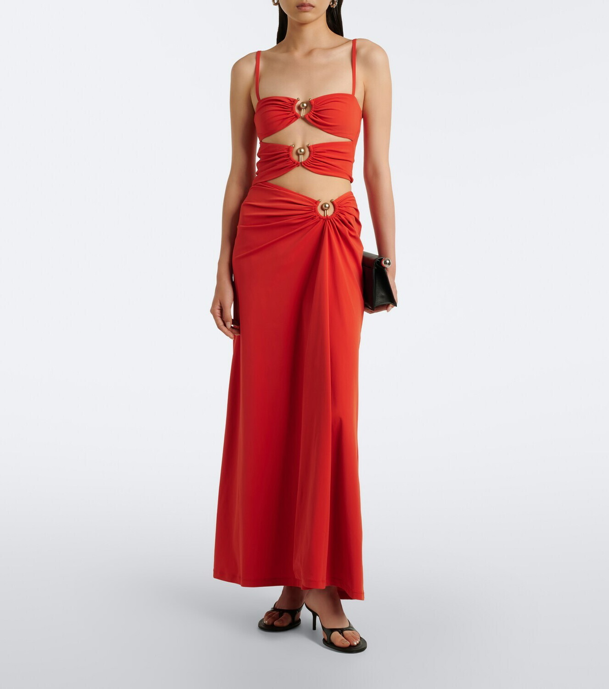 Christopher Esber Orbit gathered cutout maxi dress