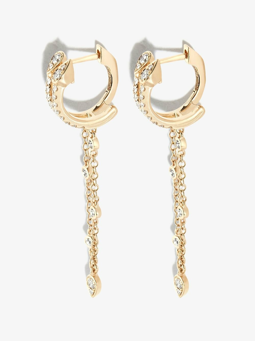 SHAY 18K Yellow Gold Double Fringe Diamond Hoop Earrings