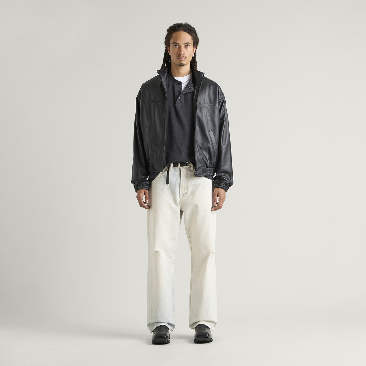 END. Men's Recruit Henley in Cinder Black