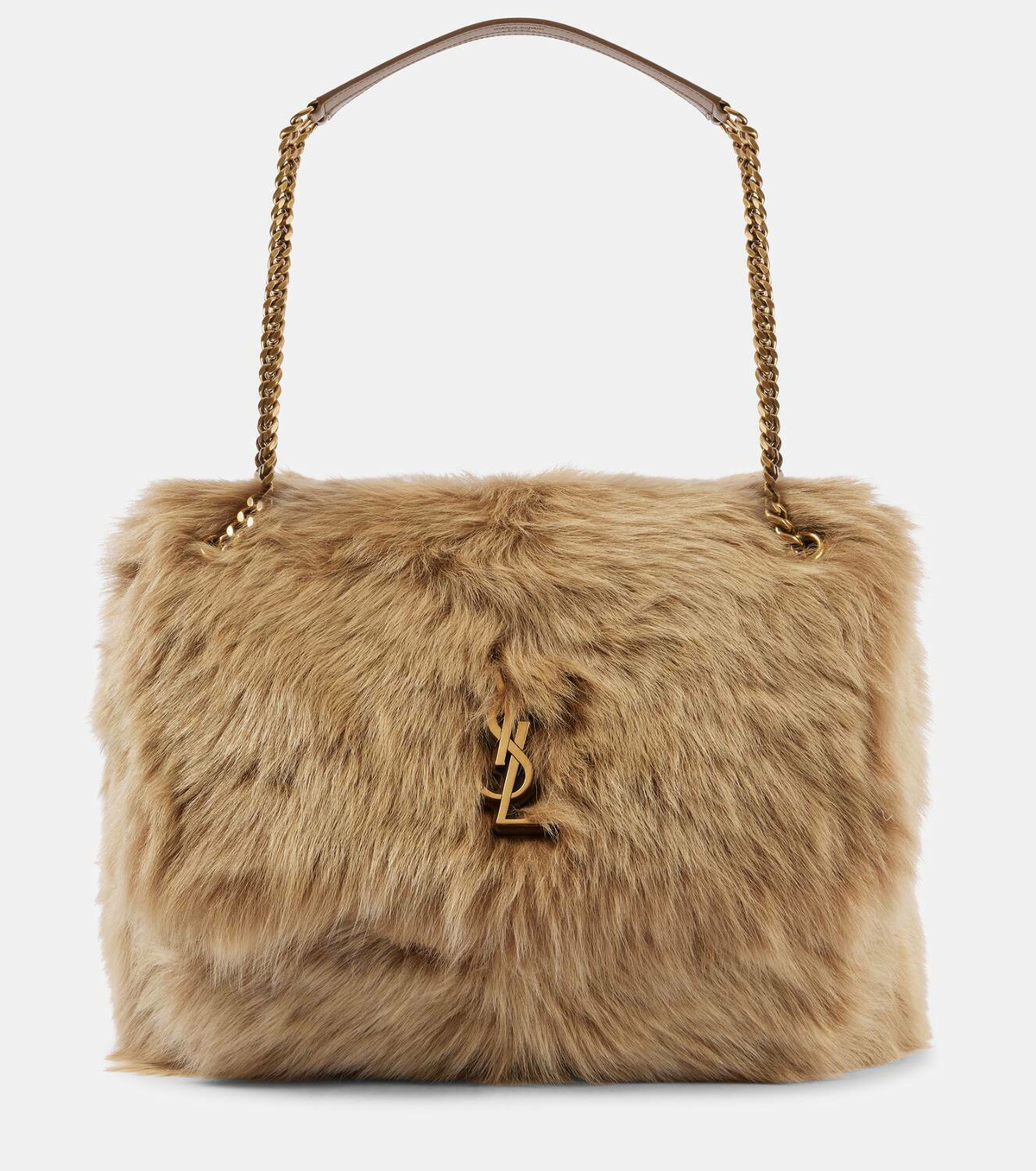 Saint Laurent Niki Large faux fur shoulder bag