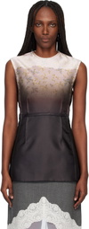 Jil Sander Brown & Pink Burnt Bouquet Printed Sleeveless Top