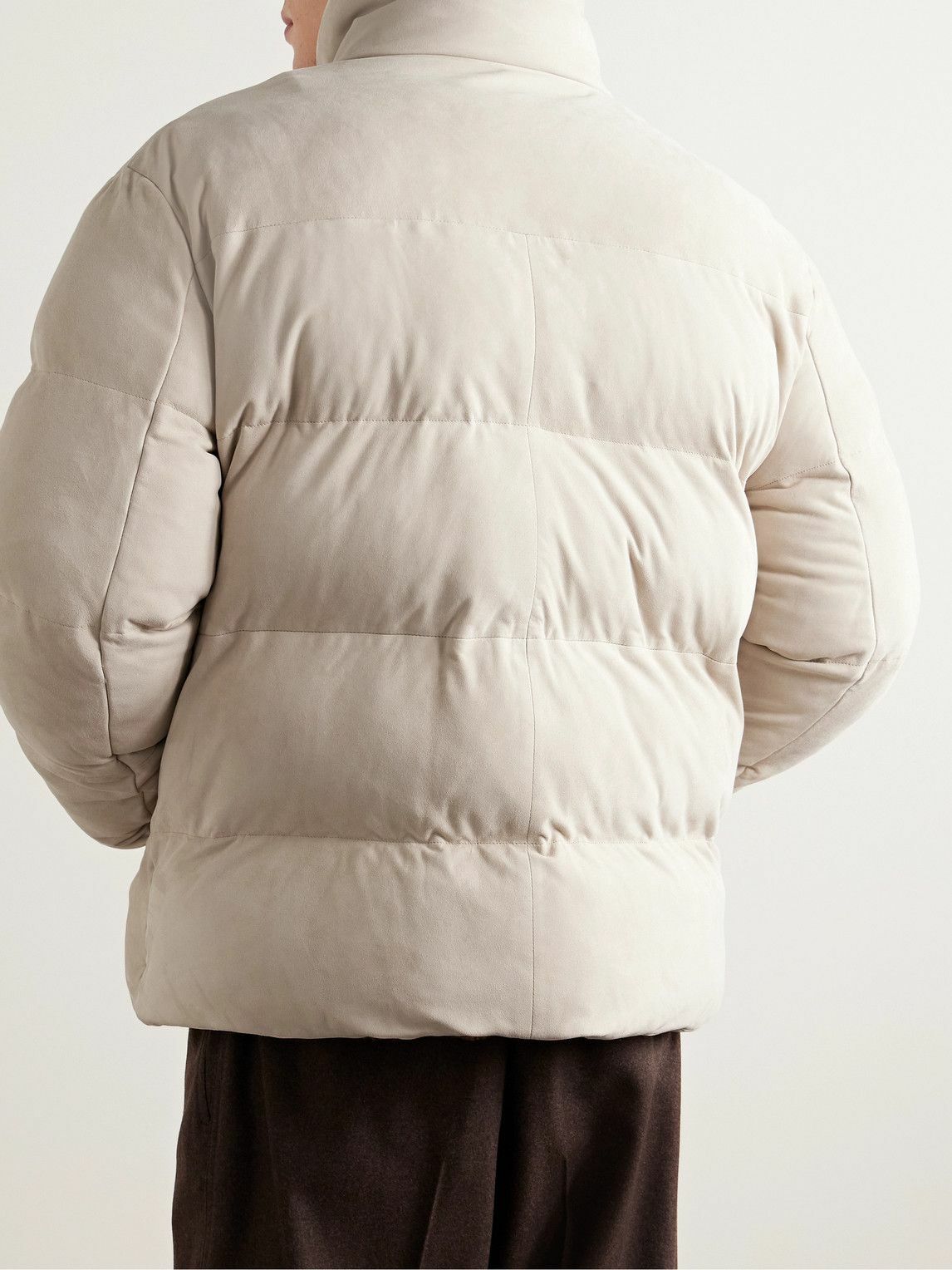 Loro Piana - Flavio Quilted Suede Jacket - Neutrals