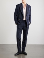 De Petrillo - Tapered Virgin Wool Suit Trousers - Blue