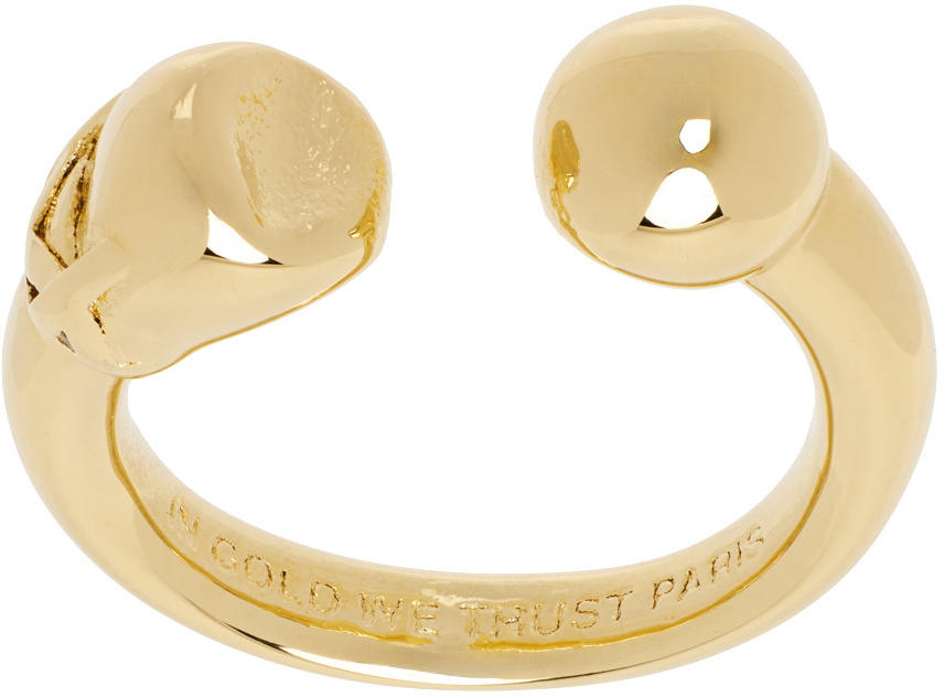 IN GOLD WE TRUST PARIS Gold Piercing Ring